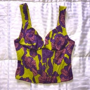 Zara Bustier Top floral print size small